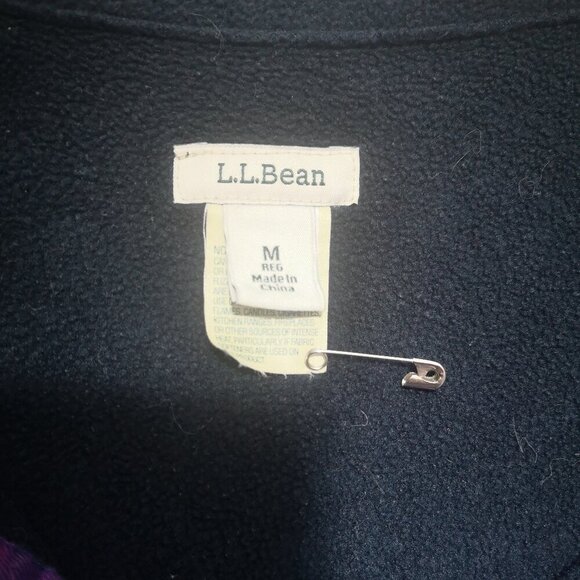 L.L. Bean Ladies Size Medium Fleece Lined Purple Plaid Shirt - Picture 3 of 12